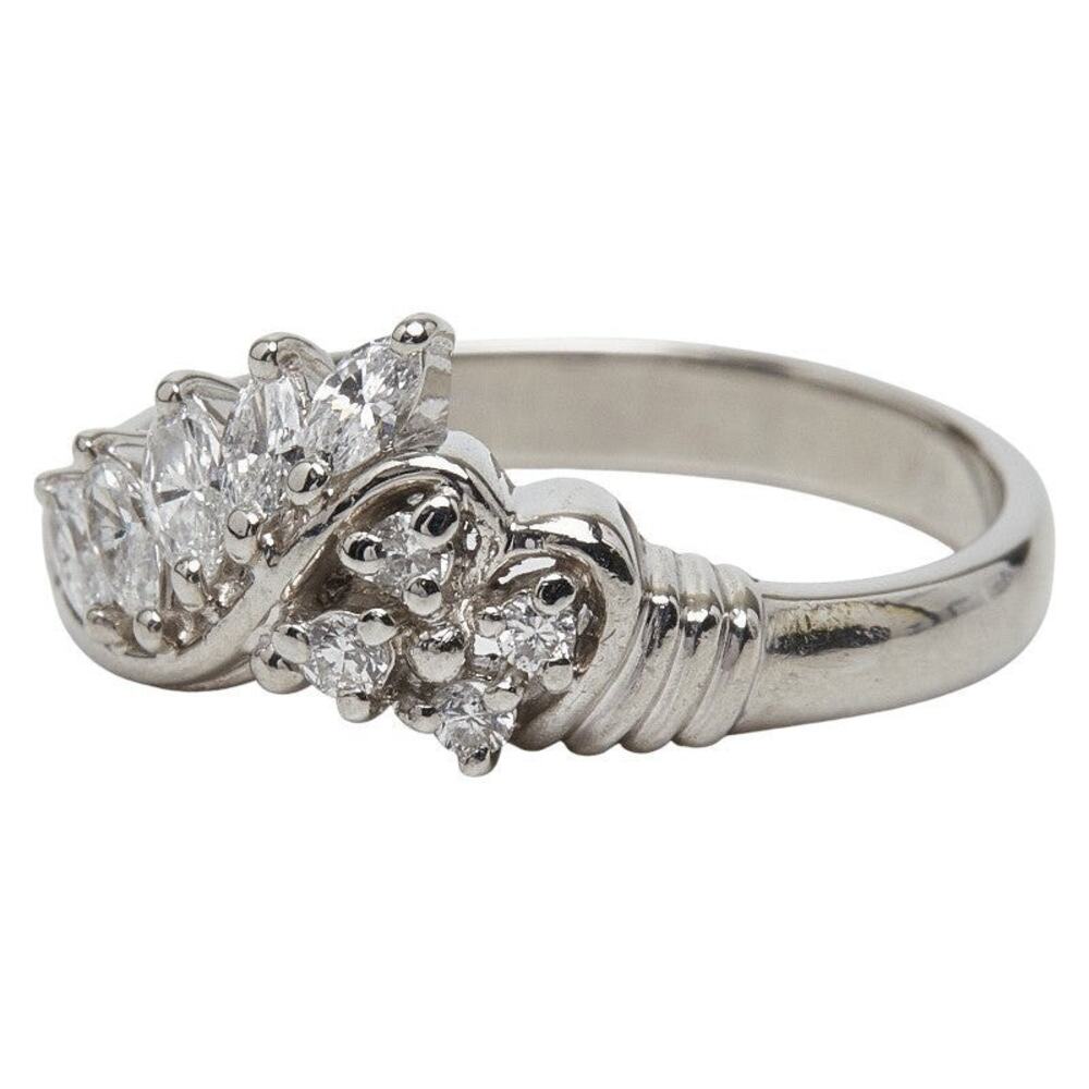 Unbranded Diamond Platinum 900 Ring Silver